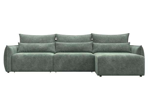 Диван угловой Лига-051 НПБ Лонг угол универсальный Велюр зеленый - Вид 2