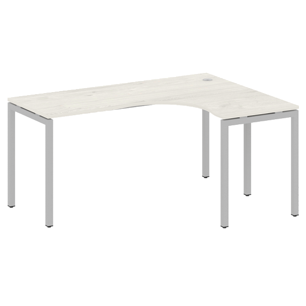 Metal System Quattro Стол криволинейный правый на П-образном м/к 40БП.СА-4 (R) Дуб наварра/Серый металл 1600*1200*750 - Вид 1