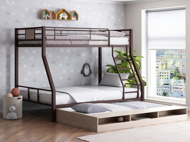 Кровать двухъярусная "Гранада-1КВ" коричневый - Вид 1