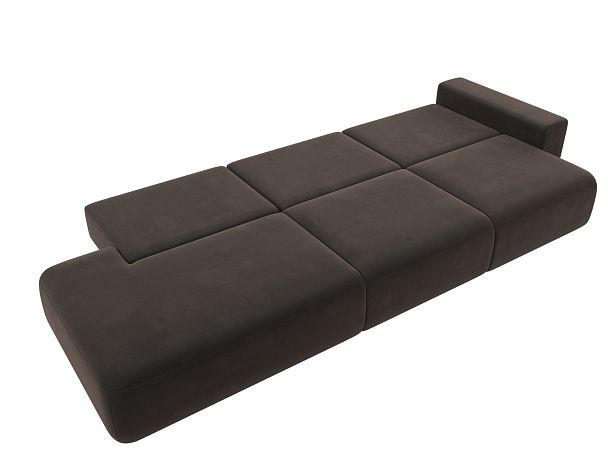 Диван прямой Лига-036 Модерн Лонг подлокотник справа Велюр коричневый - Вид 10