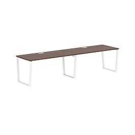 Стол 2-х местный EVWST 3180 Дуб Денвер тёмный/Белый 3126х800х750 EDIS - Фото предпросмотра
