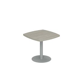 Стол переговорный малый Wing 900х900х750 / цвет: дуб светлый, опора серебрянный металлик - Фото предпросмотра