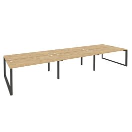 Onix Рабочая станция на О-образном м/к O.MO-D.RS-6.4.7 Тиквуд светлый/Антрацит металл 4740*1475*750 - Фото предпросмотра