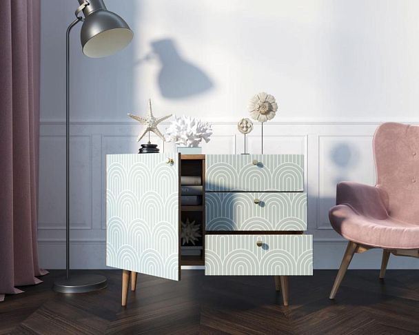 Комод Berber три ящика и дверка 34 принт арт BB34/Print_34 - Вид 2