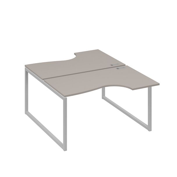 Рабочая станция каркас QUATTRO (2х140) столы Классика A4 А4 Б4 184 БП мокко премиум / металлокаркас серый - Вид 1