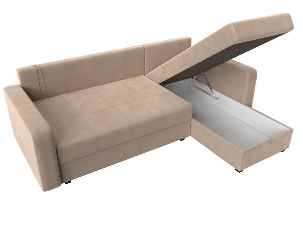 Диван угловой Ливерпуль Лайт правый угол Велюр бежевый - Вид 9