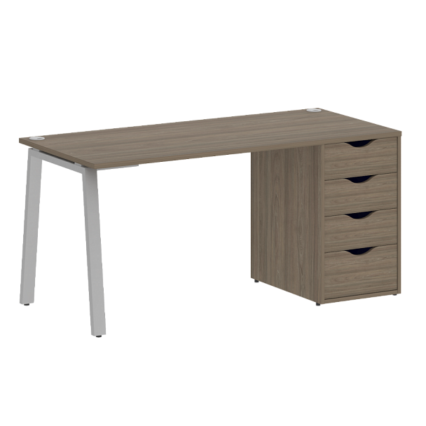 Home Office Стол письменный VR.SP-3-158.4.A Вяз/Серый металл 1580*720*750 - Вид 1