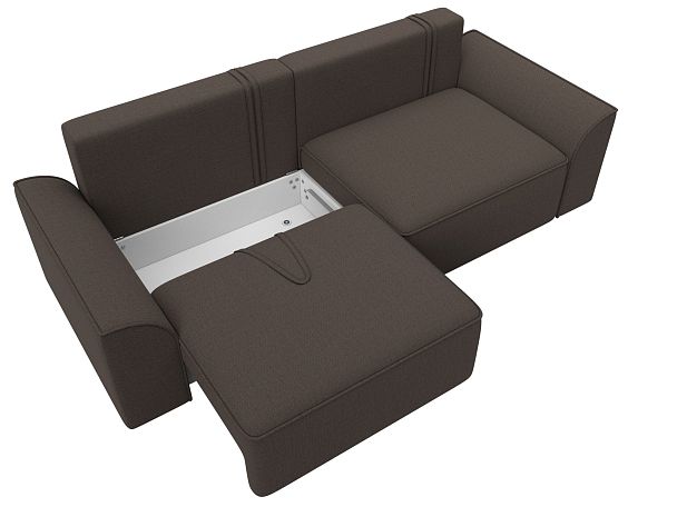 Диван прямой Лига-048 НПБ Рогожка коричневый - Вид 7