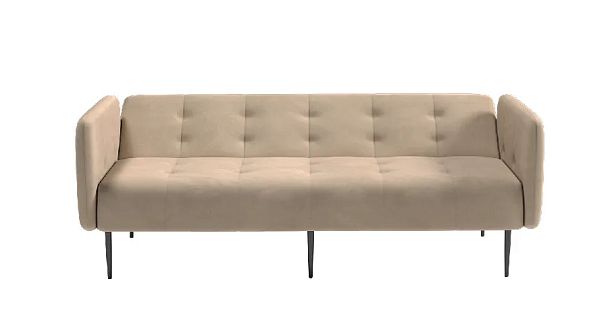 Monaco диван-кровать прямой с подлокотниками, трехместный, бархат бежевый 5 - Вид 3