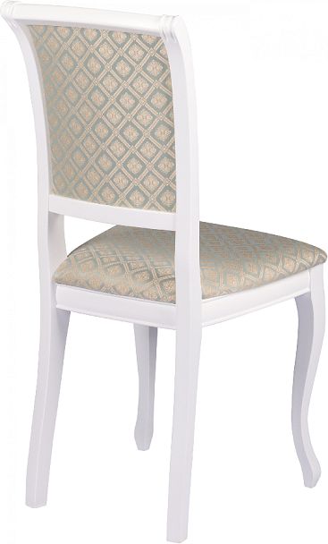 Стул деревянный с мягким сиденьем Арктос Белый/Бирюзовый жаккард - Вид 4