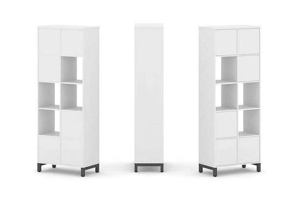 Стайл Проджект Набор стеллажа 1 сторон., 5 яр. SN.NS-521 Белый/Металл Антрацит 754*400*1982 - Вид 1