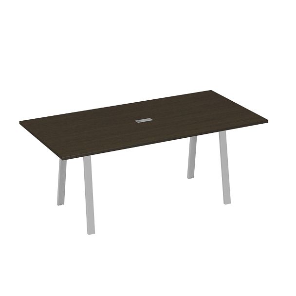 Стол 200 переговорный на металлокаркасе TRE A4 А4 Б3 123 БП венге / металлокаркас серый - Вид 1