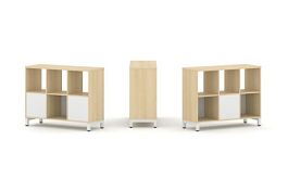 Style Project Набор стеллажа 2-х сторон., 2 яр. SN.NSD-231 Акация Лорка/Белый/Металл Белый 1121*400* - Фото предпросмотра