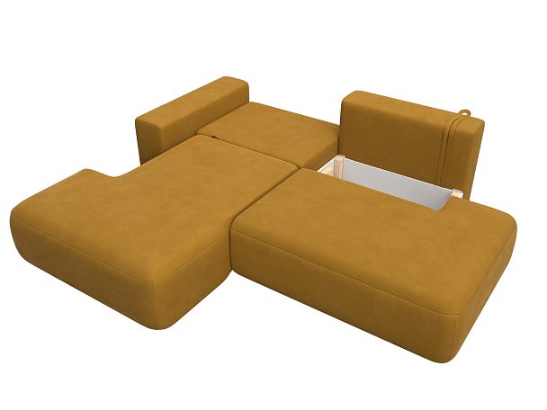 Диван угловой Лига-036 НПБ Модерн левый угол Велюр желтый - Вид 8