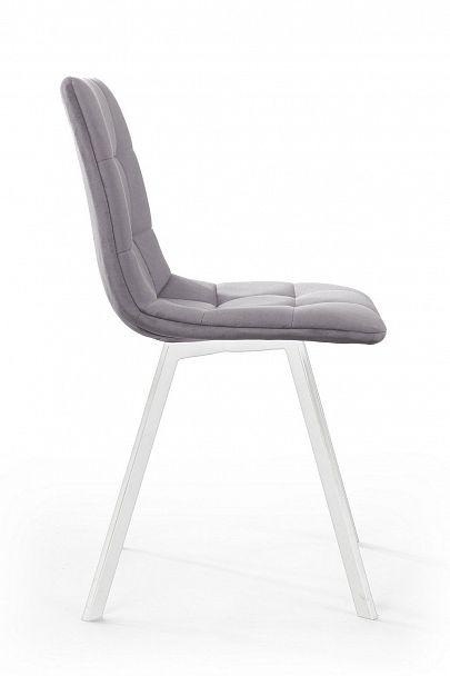 Стул UNO, бархат светло-серый 26/ белый профиль - Вид 3