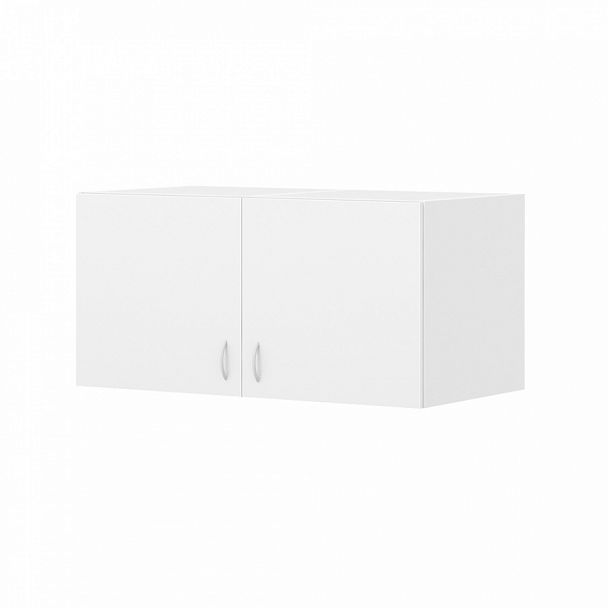 Антресоль двустворчатая "Армейская мебель"  ПК-АРМ-АН57Х112Д2/35-В1-1068 белый шагрень - Вид 1