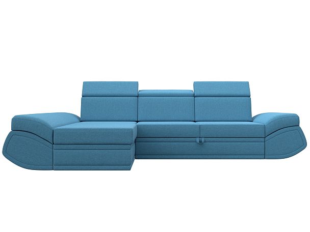 Диван угловой Лига-032 левый угол Рогожка голубой - Вид 2