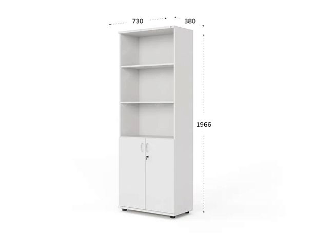 UNITY РШК-02 БЕЛЫЙ Комбинированный шкаф Прямой 730x380x1966 - Вид 6