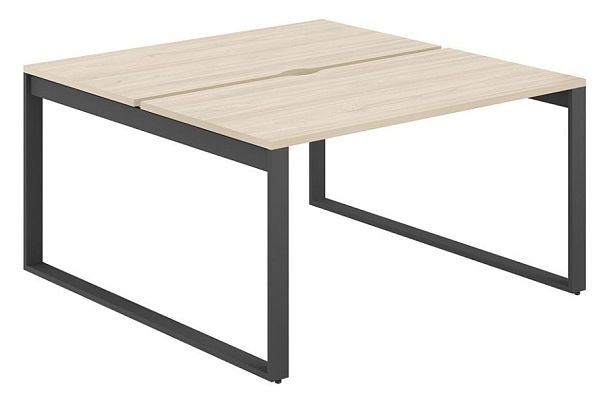 Рабочая станция Allegro 1400х1438х750  / профиль О-образный: 70х20 антрацит; столешница с вырезом: акация равелло - Вид 1