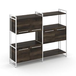 Rift Шкаф комбинированый RF.NS-004 Дуб Мали/Металл Белый 1576*396*1286 - Фото предпросмотра