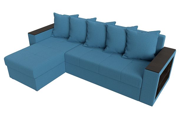 Диван угловой Дубай Лайт левый угол Рогожка голубой - Вид 5