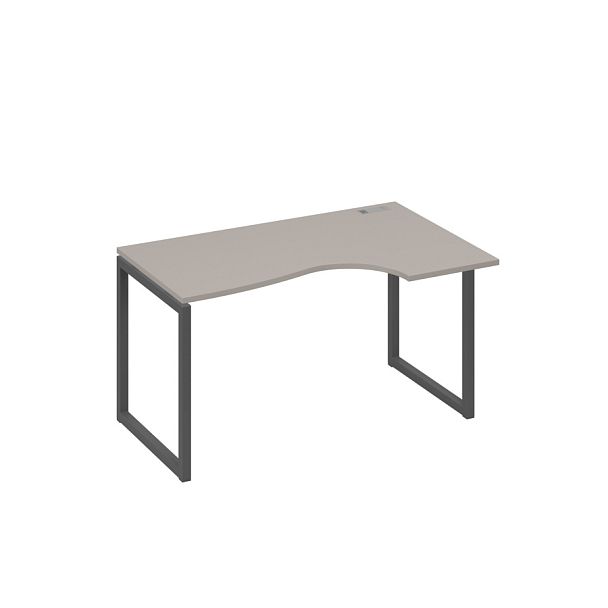 Стол эргономичный правый "Классика" на металлокаркасе QUATTRO A4 А4 Б4 044 БП мокко премиум / металлокаркас антрацит - Вид 1