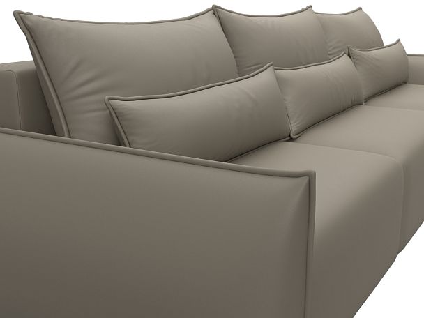 Диван прямой Лига-051 НПБ Лонг Экокожа бежевый - Вид 4