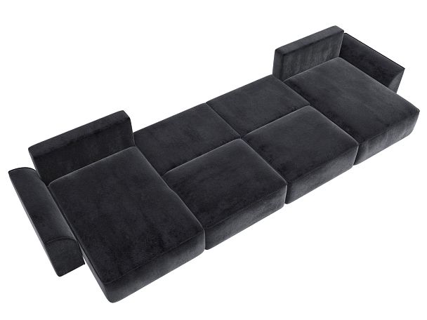 Диван п-образный Лига-048 НПБ лонг Велюр серый - Вид 9