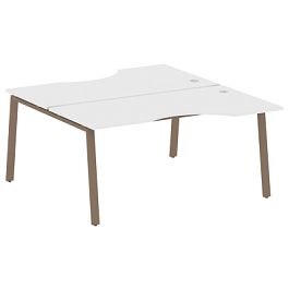 Metal System Р. ст. криволинейная на А-образном м/к БА.РАС-СА-2.1 Белый/Мокко металл 1600*1835*750 - Фото предпросмотра