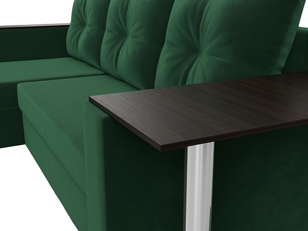 Угловой диван Атланта Лайт левый (полностью велюр зеленый) - Вид 4