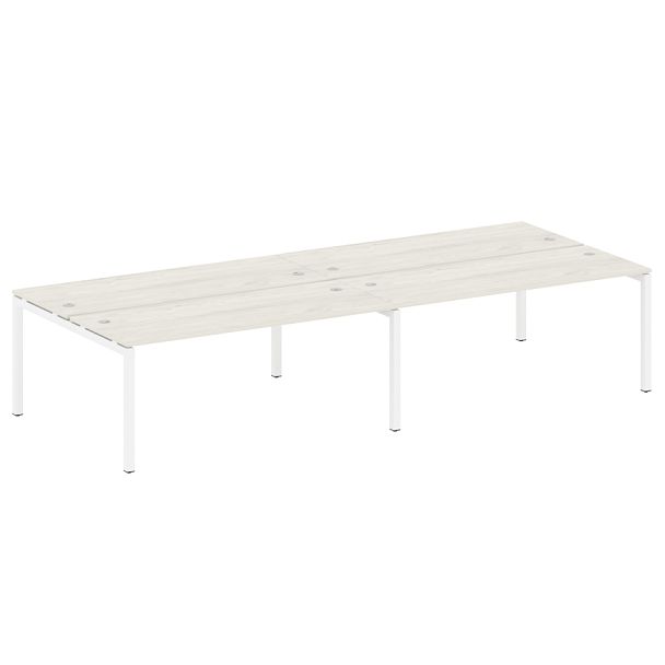 Metal System Quattro Р. ст. на 4 раб. места на П-образном м/к 50БП.СМ-4.5 Дуб наварра/Белый металл 3600*1475*750 - Вид 1