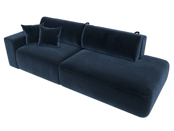 Диван прямой Лига-036 НПБ Модерн подлокотник слева Велюр синий - Вид 5