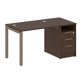 Metal System Quattro Р. ст. с тумбой на П-образном м/к 50БП.РС-СТП-1.1 Венге/Мокко металл 1412*720*750 - Фото предпросмотра