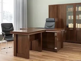 LION Брифинг-приставка Lion  кабинет руководителя  темный орех - Фото предпросмотра