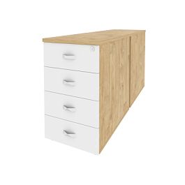 Onix Тумба двойная приставная/опорная O.TPO-2.7 Тиквуд светлый/Белый бриллиант 432*1475*750 - Фото предпросмотра