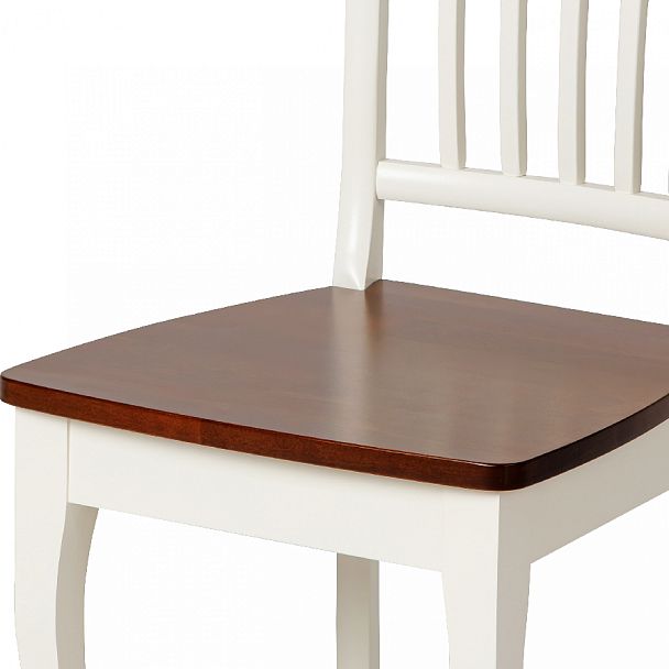 Стул деревянный с жестким сиденьем Элин Слоновая кость/Темный орех - Вид 9