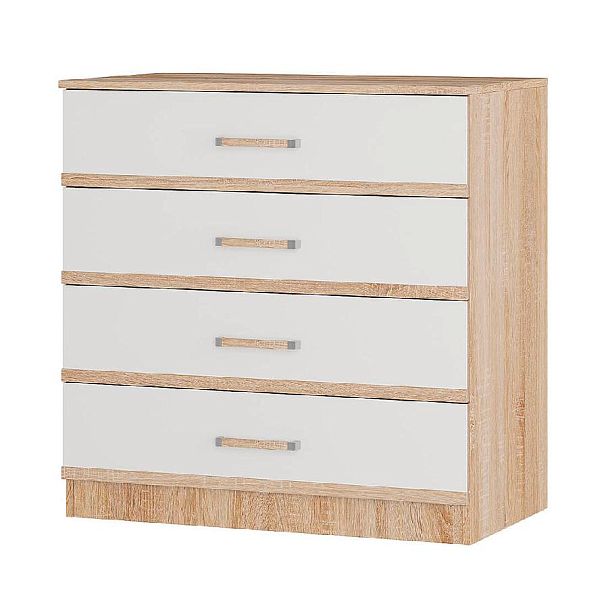 "Сакура" комод (850х866х500) дуб сонома/белый - Вид 1