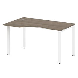 Metal System Стол криволинейный левый на П-образном м/к БП.СА-2 (L) Вяз/Белый металл 1400*900*750 - Фото предпросмотра