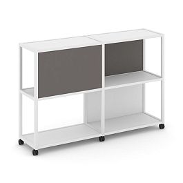 Shelf Mobile Стеллаж 3 уровня 2 секции VR.LT-STK-313.12 Белый Бриллиант/Металл Белый/W-26 2370*400*1046 - Фото предпросмотра