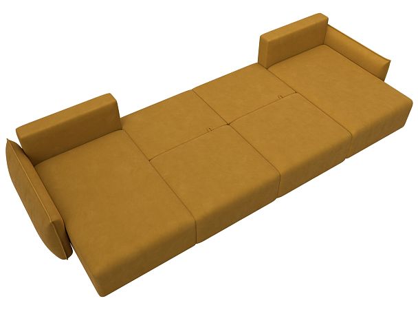 Диван П-образный Лига-051 НПБ Лонг Велюр желтый - Вид 9