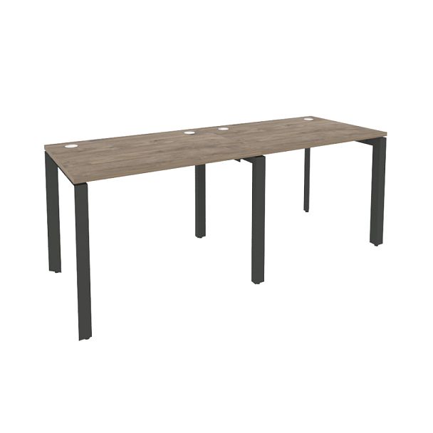 Onix Рабочая станция на П-образном м/к O.MP-RS-2.1.7 Тиквуд темный/Антрацит металл 1960*720*750 - Вид 1