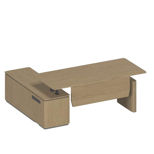 Стол руководителя ION на электроприводе на опорной тумбе правый ИН 139 ГР - Вид 1