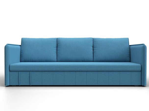 Диван прямой Слим Рогожка голубой - Вид 2
