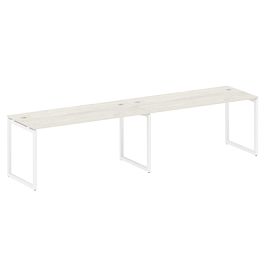 Metal System Quattro Р. ст. на 2 раб. места на О-образном м/к 40БО.СМ-2.4 Дуб наварра/Белый металл 3200*720*750 - Фото предпросмотра