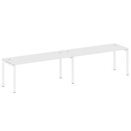 Metal System Quattro Р. ст. на 2 раб. места на П-образном м/к 50БП.СМ-2.5 Белый/Белый металл 3600*720*750 - Фото предпросмотра