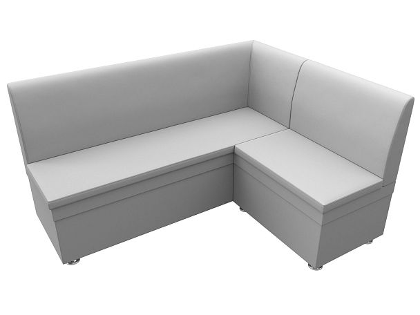 Кухонный угловой диван Уют правый (полностью экокожа белая) - Вид 5