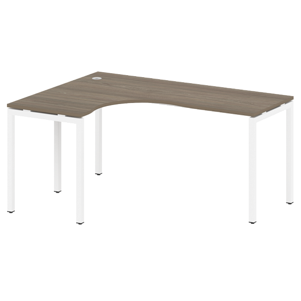 Metal System Quattro Стол криволинейный левый на П-образном м/к 40БП.СА-4 (L) Вяз/Белый металл 1600*1200*750 - Вид 1