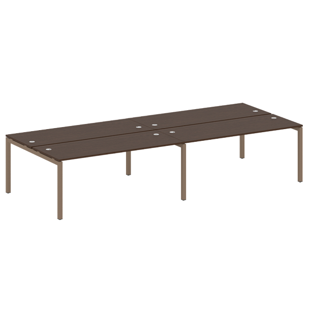 Metal System Quattro Р. ст. на 4 раб. места на П-образном м/к 50БП.СМ-4.5 Венге/Мокко металл 3600*1475*750 - Вид 1