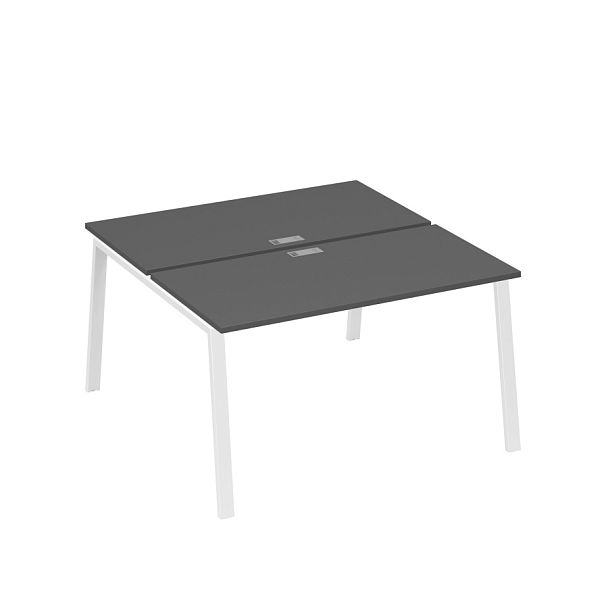 Рабочая станция на металлокаркасе TRE (2х140) A4 А4 Б3 174 БП антрацит премиум / металлокаркас белый - Вид 1