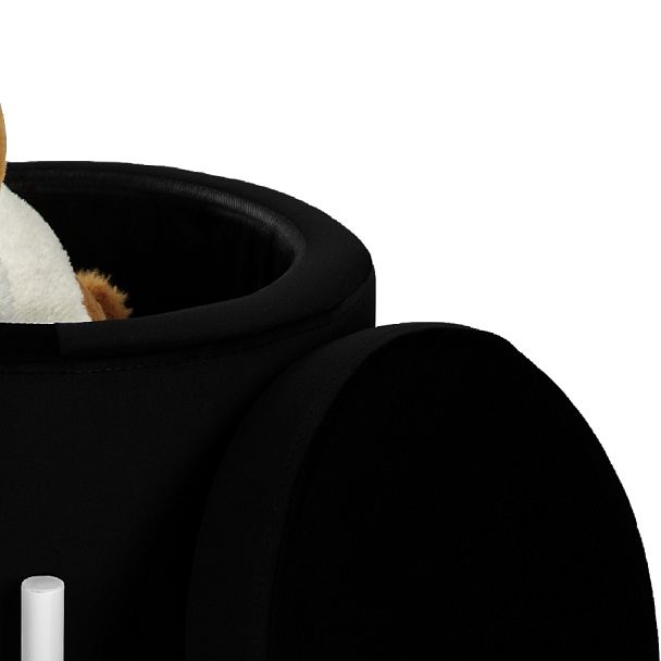 Пуф Кен с местом для хранения Черный велюр H-75/белый - Вид 4